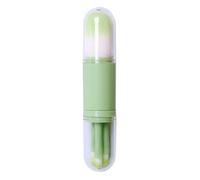 ABOOFAN Pinceau à Poudre de Maquillage Vert Rétractable Brosse Double Embout Synthétique Douce Outil Multifonction Portable pour Teint Blush et Fard à Paupières Kit Maquillage Voyage