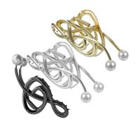 ABOOFAN Pinces à Cheveux Note de Musique en Métal Perle Artificielle, Lot de 3, Résistantes la Déformation, Design Élégant pour Occasions Décontractées et Formelles