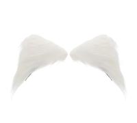 ABOOFAN Pinces à Cheveux Oreilles de Chat Peluche Blanches Clips Cosplay Durables et Confortables Accessoires Kawaii pour Déguisement Halloween et Fêtes