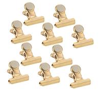 ABOOFAN Pinces Magnétiques Dorées Clips Magnétiques en Acier Inoxydable Lot de 10 pour Surface Métallique, pour Réfrigérateur et Tableau Blanc