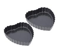ABOOFAN Plaques à Pâtisserie Préparation de Fêtes Lot de 2 en Acier Carbone Noir de Cœur, Solides et Anti-rouille, à Domicile