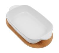 ABOOFAN Plat de Cuisson Céramique avec Base pour Rôtir et Servir des Plats Variés comme Lasagnes et Légumes