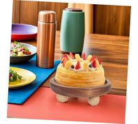 ABOOFAN Plateau Bois Massif pour Desserts et Gâteaux Plateau avec Pied Service Élégant pour Thé et Réunions Entre Amis et Famille