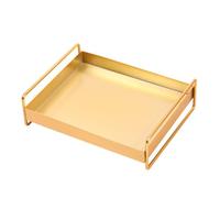 ABOOFAN Plateau de Rangement Métal Doré pour Bijoux et Petits Objets Design Élégant et Résistant à Eau Organisateur Bureau et Salle de Bain Polyvalent Grand Format