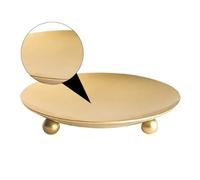 ABOOFAN Plateau Décoratif Rond en Fer Doré pour Bougeoirs Mariage, Résistant à Haute Température, Design Moderne et Élégant, Lot de 2 Pièces pour Décoration de Table