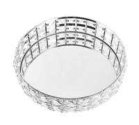 ABOOFAN Plateau Miroir Rond Argenté, Présentation et Service, Décoration | Acrylique, Fer, Cristal, Forme Ronde, pour Réceptions, Rangement, Présent Anniversaire, Usage Maison
