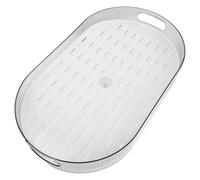 ABOOFAN Plateau Ovale Décoratif PET Égouttoir, Grosse Capacité pour Thé | Fruit et Desserts, Usage Goûter, Réutilisable, Nettoyage Facile, Style Créatif Élégant pour Table