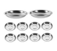 ABOOFAN Plats à Trempette Bol Rond Robuste et Facile à Ranger en Acier Inoxydable Argenté Lot de 10 pour Sauces, Épices et Apéritifs