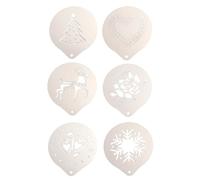 ABOOFAN Pochoirs à Café Accessoires Indispensables en Acier Inoxydable Set de 6 Modèles Variés Facile à Nettoyer pour Décoration de Latte Art pour Barista et Café