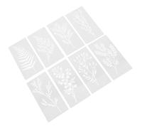 ABOOFAN Pochoirs Réutilisables pour Peinture 8 Pièces Motifs Feuilles et Fleurs Sauvages Modèles PET Lavables 15X75 CM Pochoirs pour Loisirs Créatifs Décoration Murale Toile et