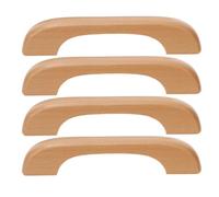 ABOOFAN Poignées de tiroir de commode en bois 4pcs, khaki, Beech, pour armoire et bibliothèque, design simple, espacement des trous 96 mm, facile à installer