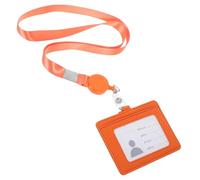 ABOOFAN Porte-badge Horizontal en Pu Réglable avec Cordon Tour de Cou Ajustable, Résistant à L'usure, pour Bureau et Événements, Design Simple et Fonctionnel