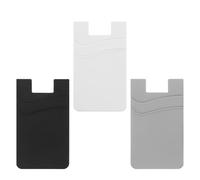 ABOOFAN Porte-Cartes Adhésif en Silicone 3 Pièces Design Multi-Couches pour Téléphone, Protection des Cartes de Visite et Cartes de Bus