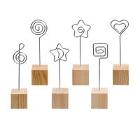 ABOOFAN Porte-photos Supports à Pinces à Mémo Créatifs 6pcs en Métal et Bois Argenté Clips Photos Robustes et Faciles à Utiliser pour Bureau et Décoration