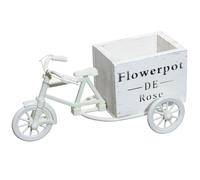 ABOOFAN Porte-Pot de Fleurs de Vélo Blanc 1 Pièce, Support Décoratif pour Plantes Succulentes, Cactus et Fleurs, Décoration de Table Mariage et Bureau, Conteneur de Rangement Simple
