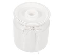 ABOOFAN Pot à Épices Céramique 500 Ml Blanc Pur Couvercle Amovible, Distributeur de Saindoux Anti-humidité, Récipient Cuisine Polyvalent pour Famille et Restauration