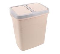 ABOOFAN Poubelle avec Couvercle Double Compartiment Bac à Déchets Plastique Séparateur Humide Sec Bac à Ordures pour Cuisine Salle de Bain Chambre et Bureau Système de Gestion Facile et