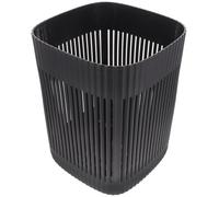 ABOOFAN Poubelle de Chambre en Plastique Noir, Compacte, Base Solide | Design Simple et Moderne, Ouverture Large, Antidérapante, pour Chambre D'hôtel, Bureau et Déchets Papier