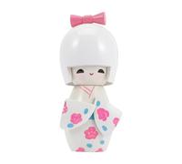 ABOOFAN Poupée Kimono Poupée Geisha Ancienne Figurine D'ornement De Geisha Coudre Fille Décoration Accessoires De Bébé Miniatures Mignon Jouets Transporteur Blanche Bois