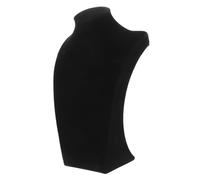 ABOOFAN Présentoir à Bijoux Buste Velours 25 Cm, Support Collier et Boucles D’Oreilles en Bois, Polyvalent pour Vendeurs et Exposition en Boutique, Modèle H Noir