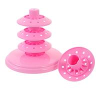 ABOOFAN Présentoir à Sucettes Rose à Plusieurs Niveaux, PP Multi-trous | Résistant à Casse L’usure, pour Fêtes et Vitrine, Supporte Sucettes et Bonbons