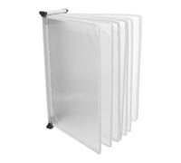 ABOOFAN Présentoir Mural pour Dossiers, Porte-documents Mural A4 5 Pages, Fer et Pvc, Blanc, à Fixation Murale, Accès Rapide, pour Bureau et Conférences