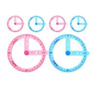 ABOOFAN Rapporteur à 360° Lot de 6 Pièces Bleu et Rose, Outil de Dessin Technique Bras Articulé, Règle Circulaire Multifonction pour Mesure D’angles, Utilisation Scolaire et Bureau