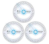 ABOOFAN Rapporteur D'angle 360° Transparent Lot de 3 Pièces, Règle Géométrique Circulaire Graduée pour Dessin Technique et Mesures Précises, Outil Pratique pour Bureau et École