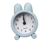 ABOOFAN Réveil de Bureau Métal Lapin Oreilles Bleu Silencieux Horloge de Chevet Simple et Décorative Alarme Facile à Régler pour Chambre et Bureau