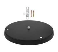 ABOOFAN Rosace De Plafond Ronde 280 Mm En Fer Noir 3 Trous, Socle Support Luminaire Suspendu, Cache-plafonnier Décoratif Diy Pour Salle à Manger, Lampe à Suspendre 3 Têtes, Plaque De Fixation Robuste