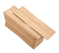 ABOOFAN Sachet Kraft Hermétique 100 Pcs Sachets à Soufflet Latéral en Papier Kraft pour Thé Fruits Secs et Étanche pour Stockage Alimentaire