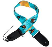 ABOOFAN Sangle de Guitare Folk en Cuir Décoratif Réglable Motif Hawaïen Coloré Bandoulière 1 Pièce Compatible Guitare Acoustique et Électrique Usage Élève et Musicien