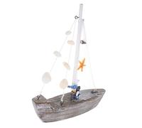 ABOOFAN Sculpture de Voilier Modèle de Bateau de Style Méditerranéen avec Coquillages pour Décoration Intérieur Salon Bureau