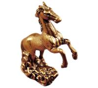 ABOOFAN Sculpture Laiton de Cheval Debout Figurine Feng Shui de avec Motifs Nuageux pour Décoration de Maison et Bureau de Bonne Fortune