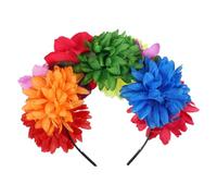 ABOOFAN Serrage-Tête Floral Halloween en Tissu Fleurs Mexicaines Réalistes Bandeau D’Accessoire Cheveux pour Fête Dia de Los Muertos Cosplay et Bal Masqué Léger et Confortable Couleur