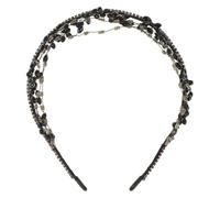 ABOOFAN Serrage-tête Mariage Élégant en Cristaux Noirs Alliage de Zinc, Accessoire Chic pour Cheveux de Mariée, pour Retrouvailles et Bals