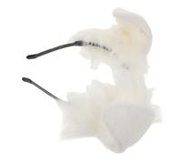 ABOOFAN Serrage-tête Oreilles de Chien, Bandeau Oreilles D’animaux, Peluche et Fer, Blanc, Léger et Doux, Cosplay pour Femmes et Filles, Conventions et Fêtes