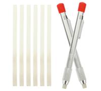 ABOOFAN Set de 2 Stylos de Marquage en Stéatite avec Porte-stylo Rond, 6 Recharges B-type, pour Marquage Amovible sur Acier, Aluminium et Pièces Moulées, Outils de Soudage Professionnels