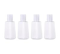 ABOOFAN Set de Bouteilles Rechargeables à Main 30ml avec Porte-clés en Néoprène Blanc Lot de 4 Réutilisables pour Savonnette Liquide et Lotions, pour Présents et Fêtes