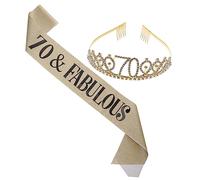 ABOOFAN Set de Couronne Rhinestone et Écharpe Anniversaire pour Femmes Décoration Baroque pour Fête Anniversaire Accessoires Photo et