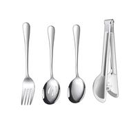 ABOOFAN Set de Couverts Acier Inoxydable Ensemble de Pinces de Cuisine Multifonctionnelles Accessoires de Service pour Buffet Fête et Camping Design Élégant