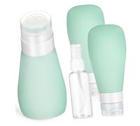 ABOOFAN Set de Flacons de Voyage Silicone Bouteilles Rechargeables pour Shampooing Lotion Après-shampoing avec Vaporisateur Fin Transparent Étanches et Durables pour Cosmétiques et Soins