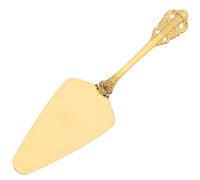 ABOOFAN Spatule à Gâteau Coudée en Acier Inoxydable 304 Poignée en Relief Dorée, Trancheuse à Gâteau Fine et Dentelée, Outil de Service pour Mariage et Anniversaire, Facile à Nettoyer