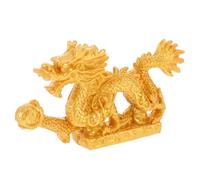 ABOOFAN Statue de Dragon doré Feng Shui Chinois Année du Dragon Figurines à Collectionner en résine dorée de la Richesse de la Chance pour la décoration de Votre Maison ou Bureau