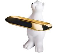 ABOOFAN Statue d'ours Debout en Résine Légère avec Plateau de Rangement Amovible pour Clés, Décoration Artistique pour Balcon ou Porche