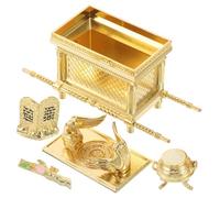 ABOOFAN Statuette Religieuse Figurine Israëlienne en Métal Doré Sculptée Décor Spirituel Foi Ornement Maison 3 Pièces sans Socle