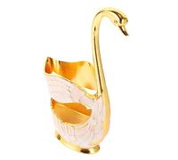 ABOOFAN Support de rangement pour cuillère à café et fourchette à fruits pour restaurant occidental avec jolie base de cygne (or noir [base de cygne séparée]) repose-cuillère à café Mode