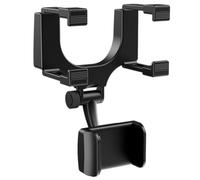 ABOOFAN Support de Téléphone Compatible Rétroviseur Noir pour Voiture en ABS Installation Rapide et Démontage Facile pour Mobile en Voiture