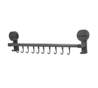 ABOOFAN Support Mural Ventouse Cuisine avec Crochets Organisateur Coulissant Sans Perçage pour Ustensiles Torchons et Accessoires Rangement Polyvalent pour Cuisine Salle de Bain et