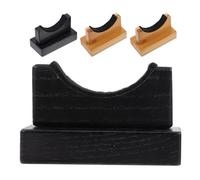 ABOOFAN Support pour Batte de Baseball en Bois Naturel 4 Pièces Base Bambou et Noire, Organiseur Stable et Décoratif pour Rangement de Battes de Base-Ball à Domicile ou Club Sportif